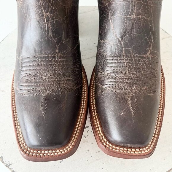 Rod Patrick Mens Cowboy Boots 10.5AA Antique Mocha Bison Brown Leather Western - Picture 6 of 12